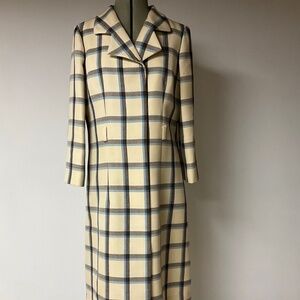 1960’s I. Magnin Wool Plaid Coat/Dress ILGWU Union Made – Excellent Exterior